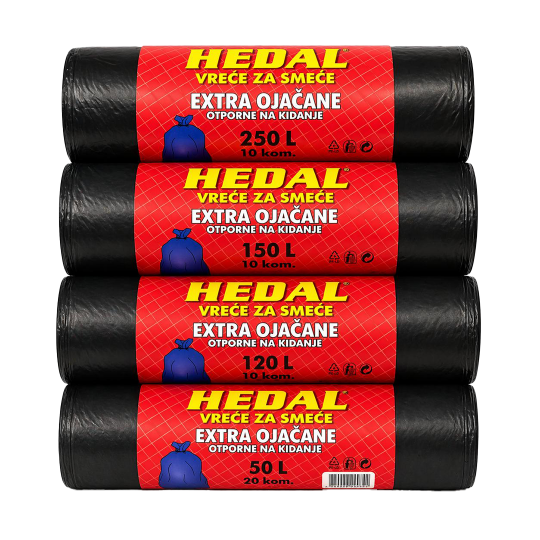 Vreće za smeće 50 L crna extra ojačane